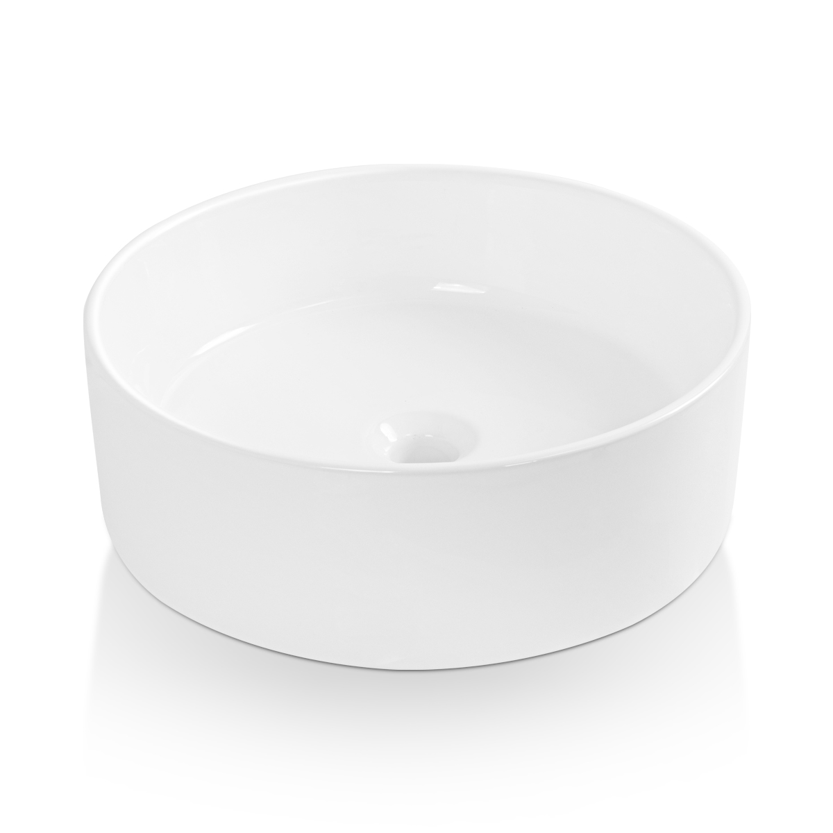 Duko BVS1818A-OL 18" x 18" White Oval Ceramic Countertop Bathroom Vanity Vessel Sink