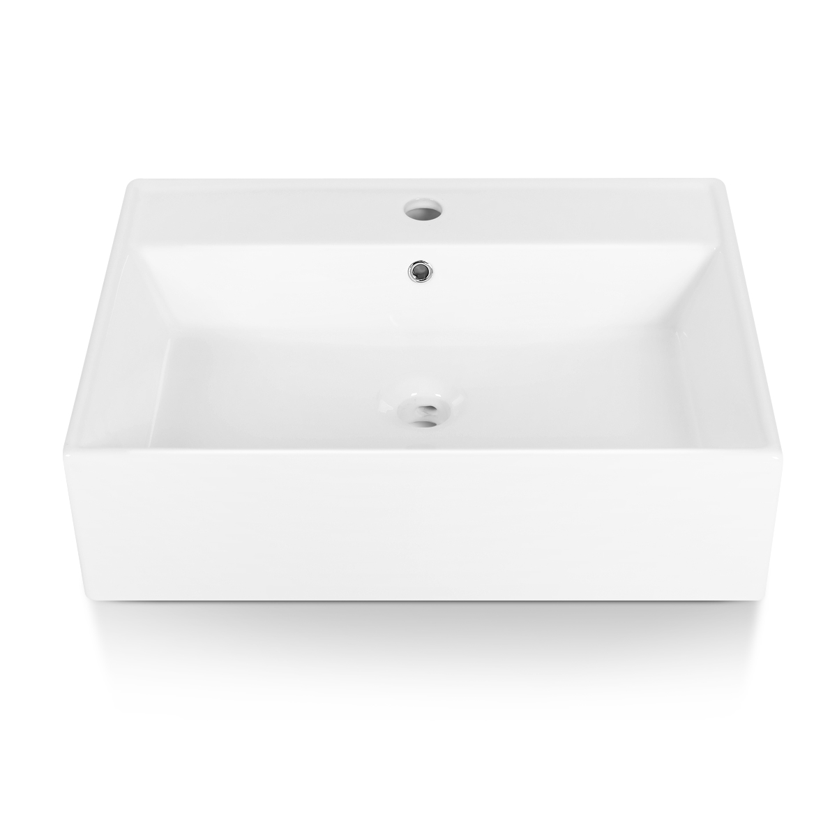 Duko BVS2417A-OL 24" x 17" White Rectangular Ceramic Countertop Bathroom Vanity Vessel Sink