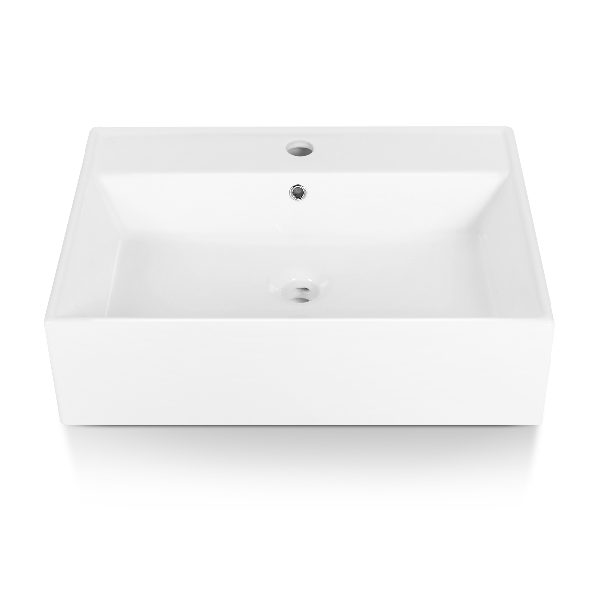 BVS2417A-OL 24" x 17" White Rectangular Ceramic Countertop Bathroom Vanity Vessel Sink