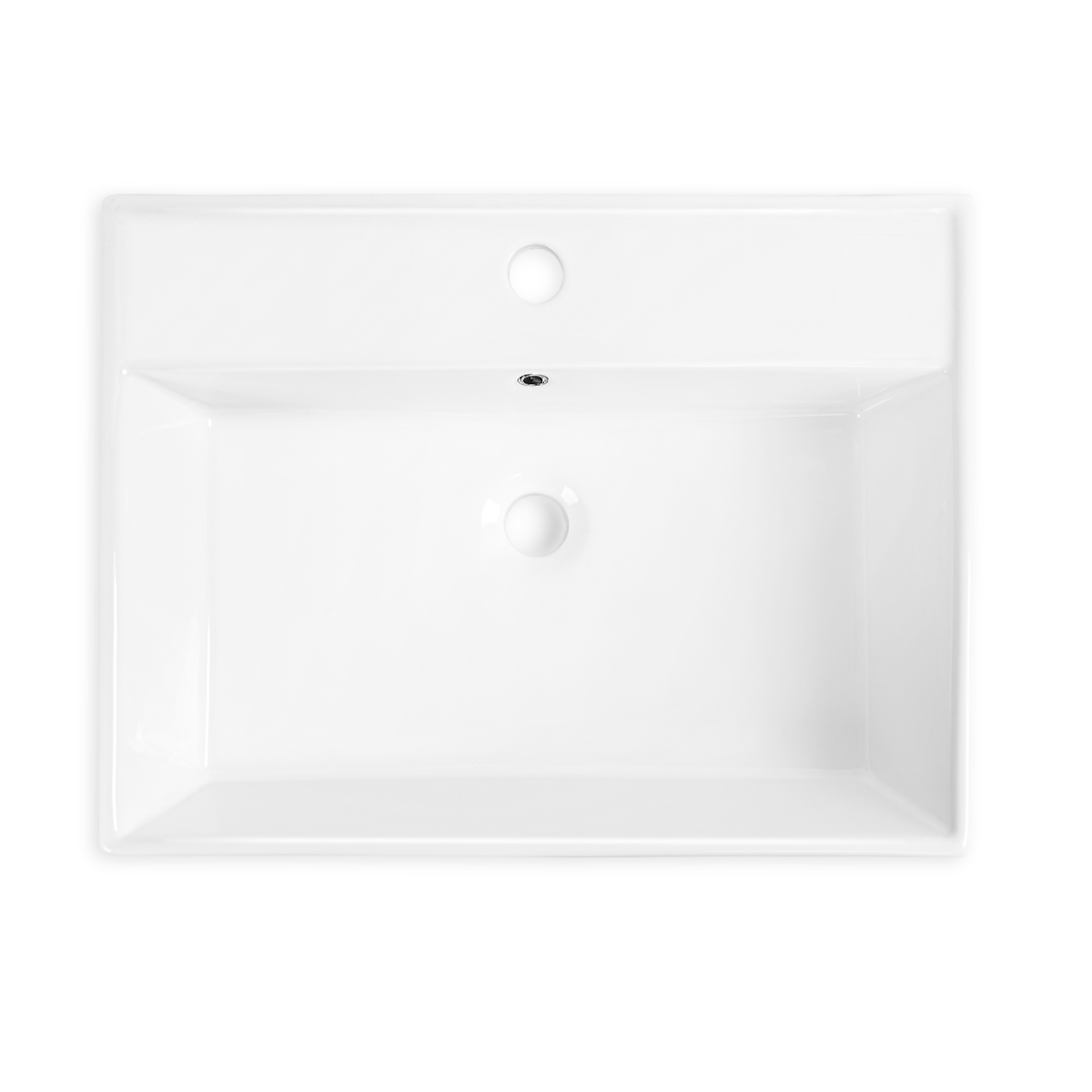 BVS2417A-OL 24" x 17" White Rectangular Ceramic Countertop Bathroom Vanity Vessel Sink