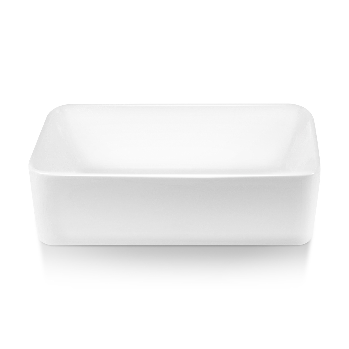 BVS1915A-OL 19" x 15" White Rectangular Ceramic Countertop Bathroom Vanity Vessel Sink