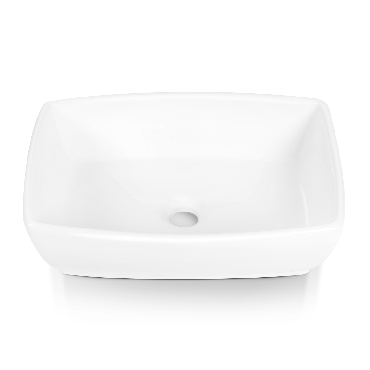 Duko BVS1914A-OL 19" x 14" White Rectangular Ceramic Countertop Bathroom Vanity Vessel Sink