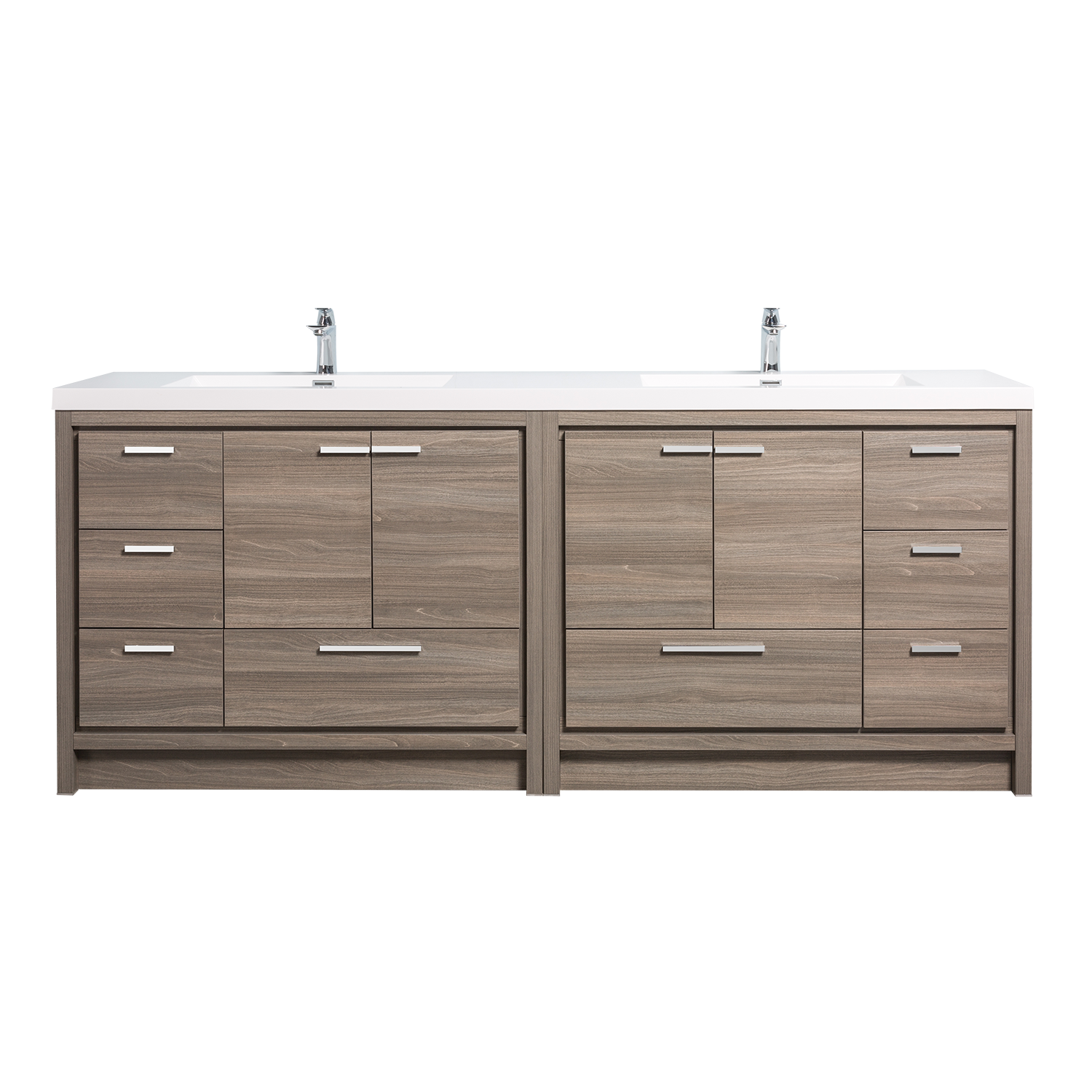 Duko Allier 84D Rectangular Sink Grey Bathroom Vanity Cabinet 