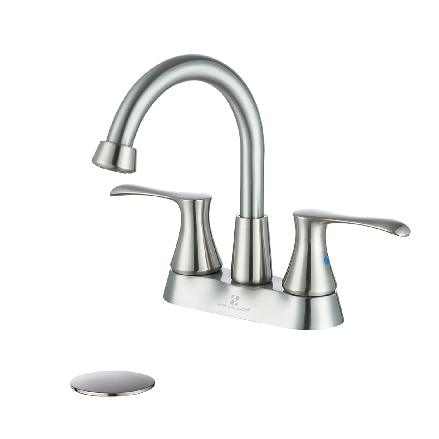 Duko FC405001-BN Widespread Bathroom Faucet Brushed Nickel Bathroom Sink Faucet 2 Handle Morden Bathroom Faucet for Sink 3 Hole Industrial Commercial Vanity Faucet with Pop Up Drain