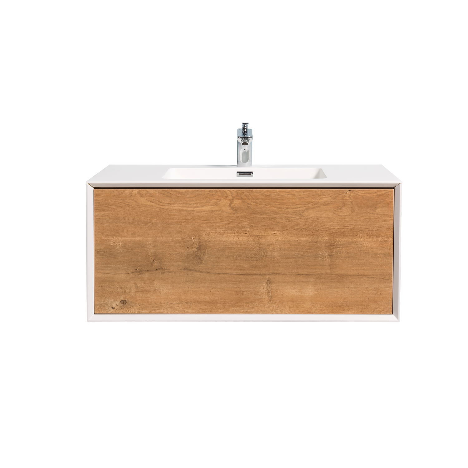 Duko Frula 36 Wall Mounted Bathroom Vanity with Sink Combo Modern Single Bathroom Vanity Set with Top Basin & Storage Cabinet Wood Hanging Bath Cabinet  Sink