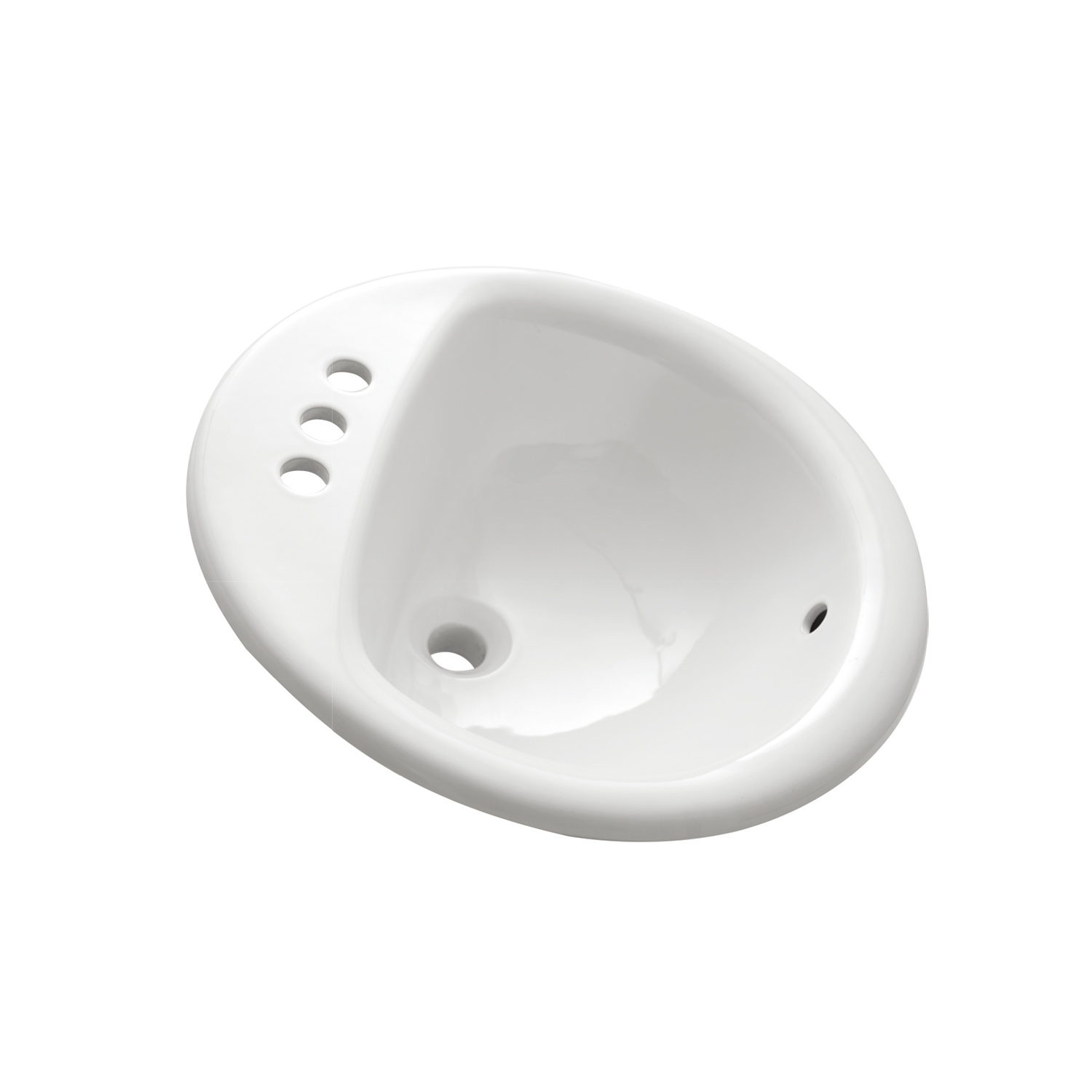 Duko C274 19" x 19" White Oval Ceramic Bathroom Vanity Drop in Sink