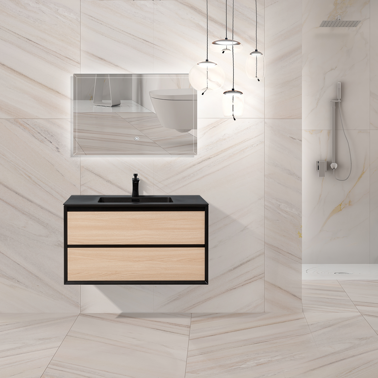 Duko Expect 36 Rectangular Sink Bathroom Vanity Cabinet 