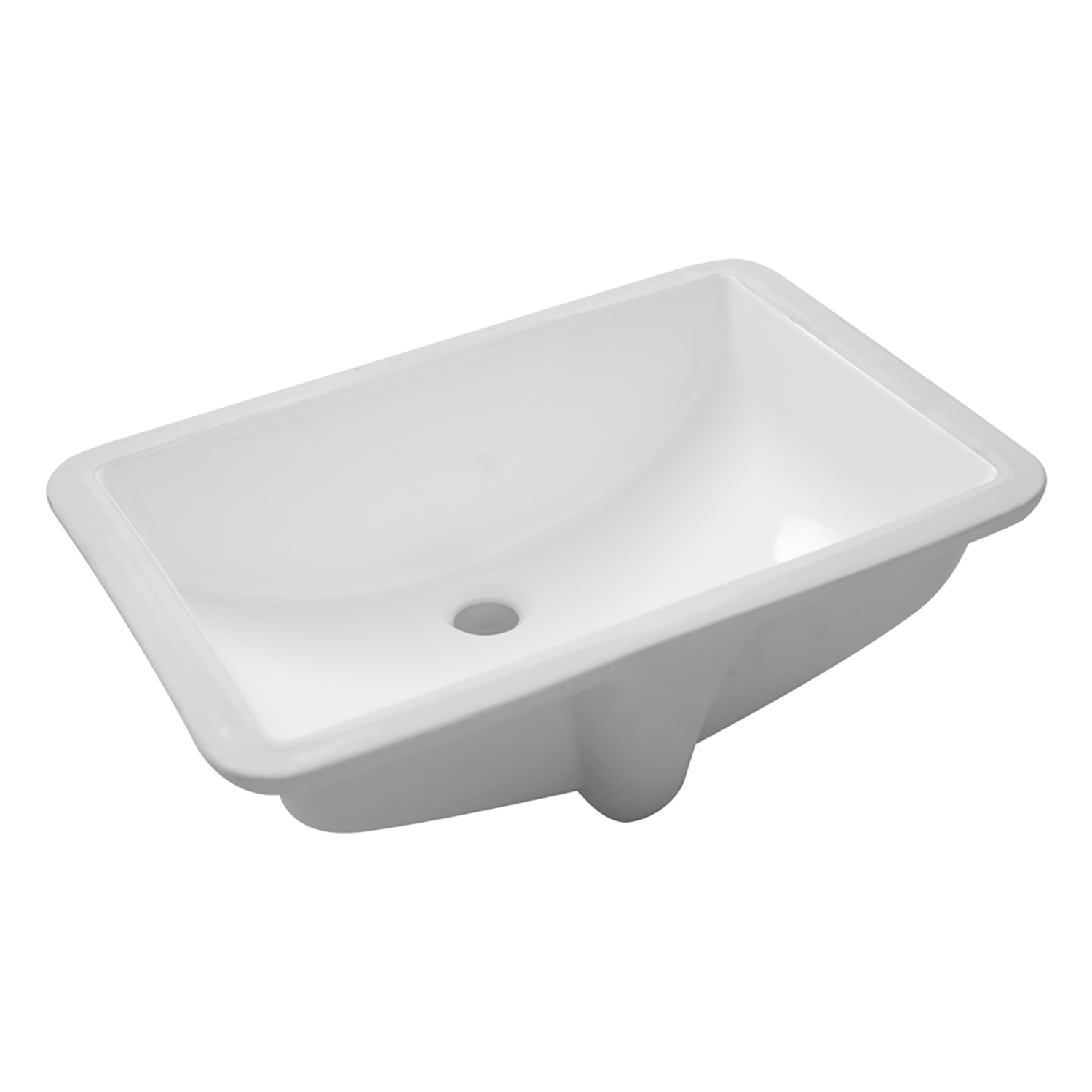 C1312R 20" x 14" White Square Ceramic Countertop Bathroom Vanity Vessel Sink