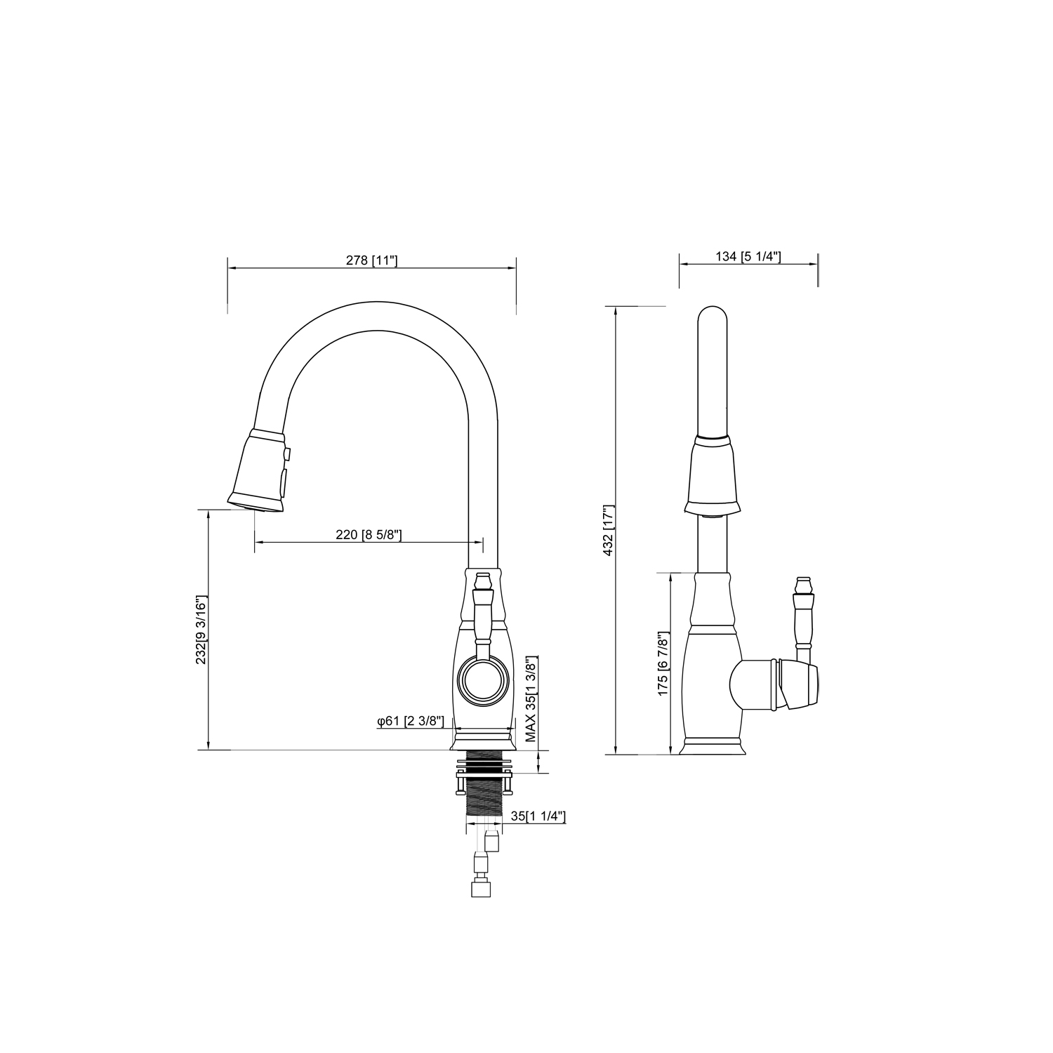 Duko CZ803102 Kitchen Single Handle Faucet