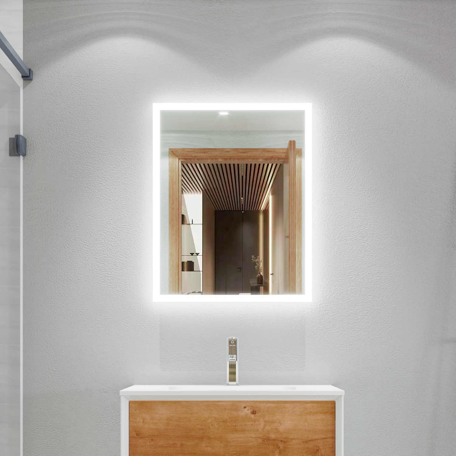 Duko MA032430TD-OL Wall Mounted Makeup LED Bathroom Vanity Mirror with Lights Backlit and Anti-Fog