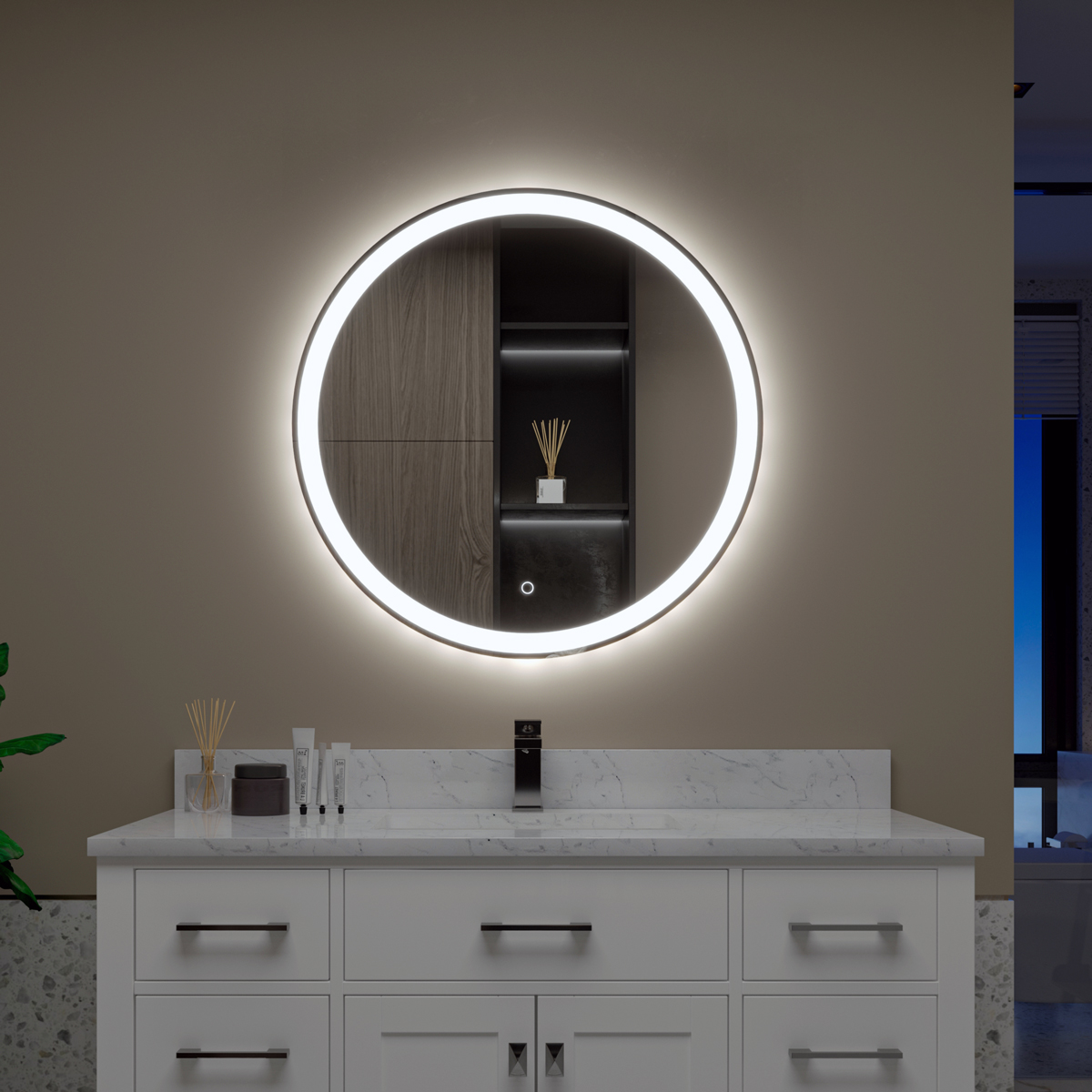 Duko MA04R32T Wall Mounted Makeup LED Bathroom Vanity Mirror with Anti-Fog and Bluetooth Options