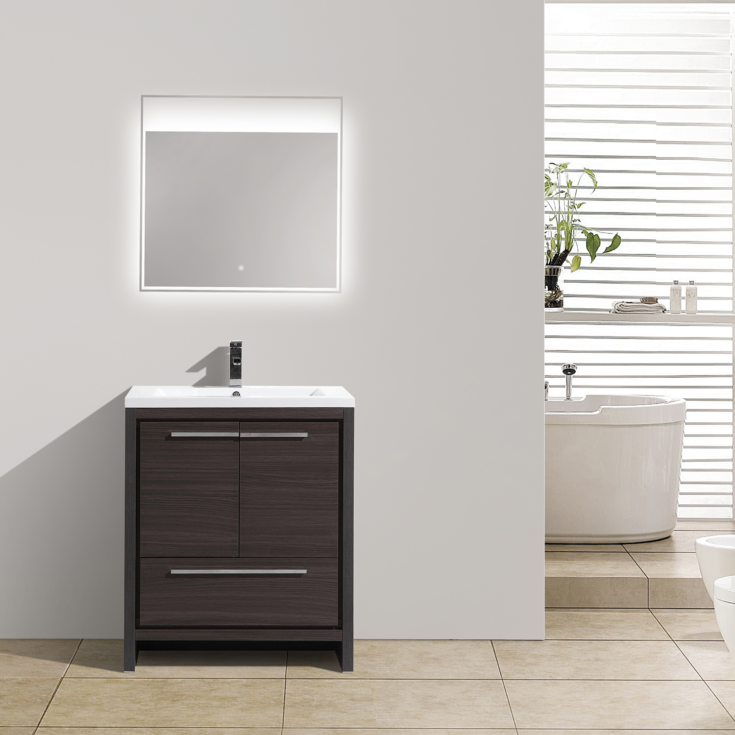 Duko Allier 30 30" Rectangular Sink Bathroom Vanity Cabinet