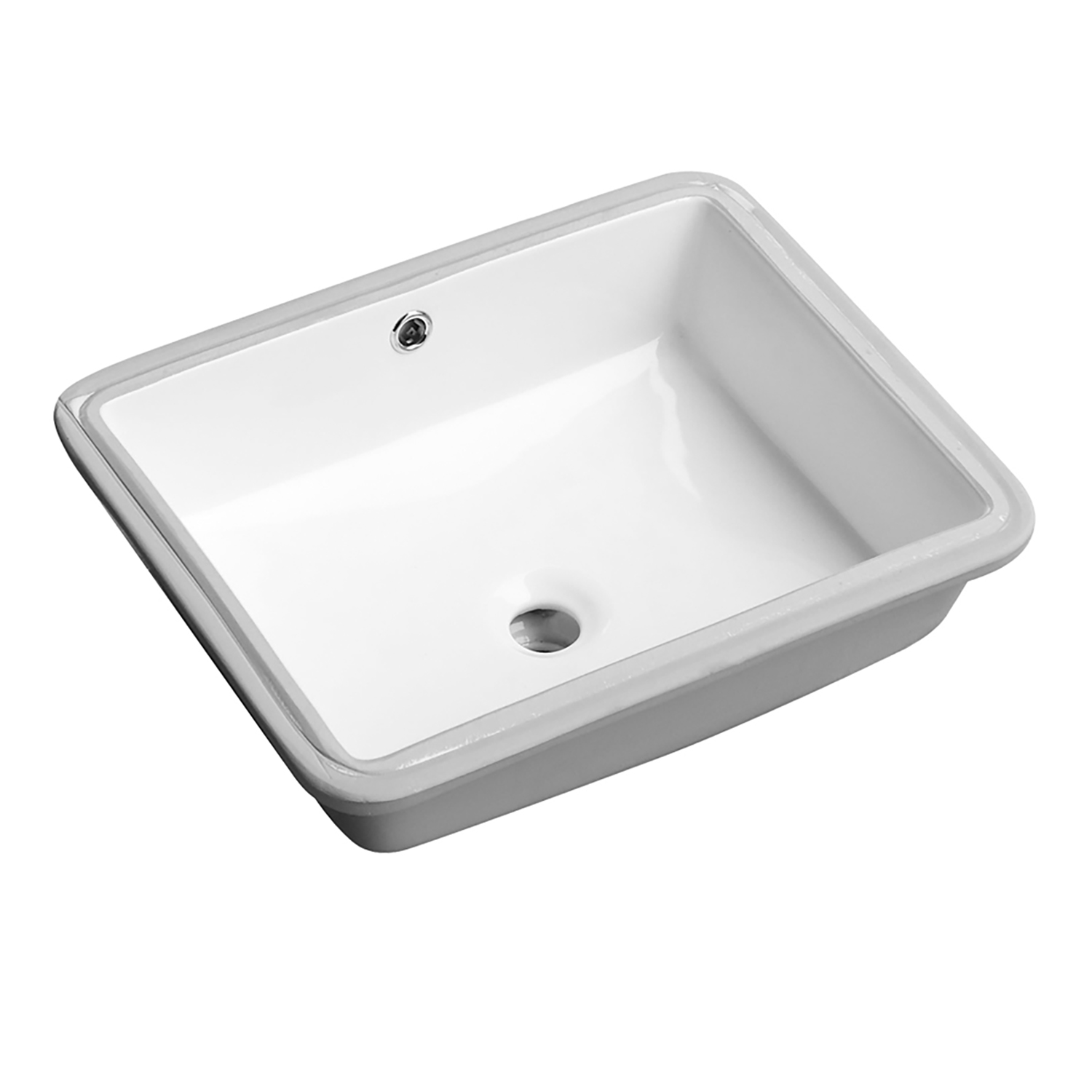C1337 19" x 15" White Square Ceramic Undermount Bathroom Vanity Vessel Sink