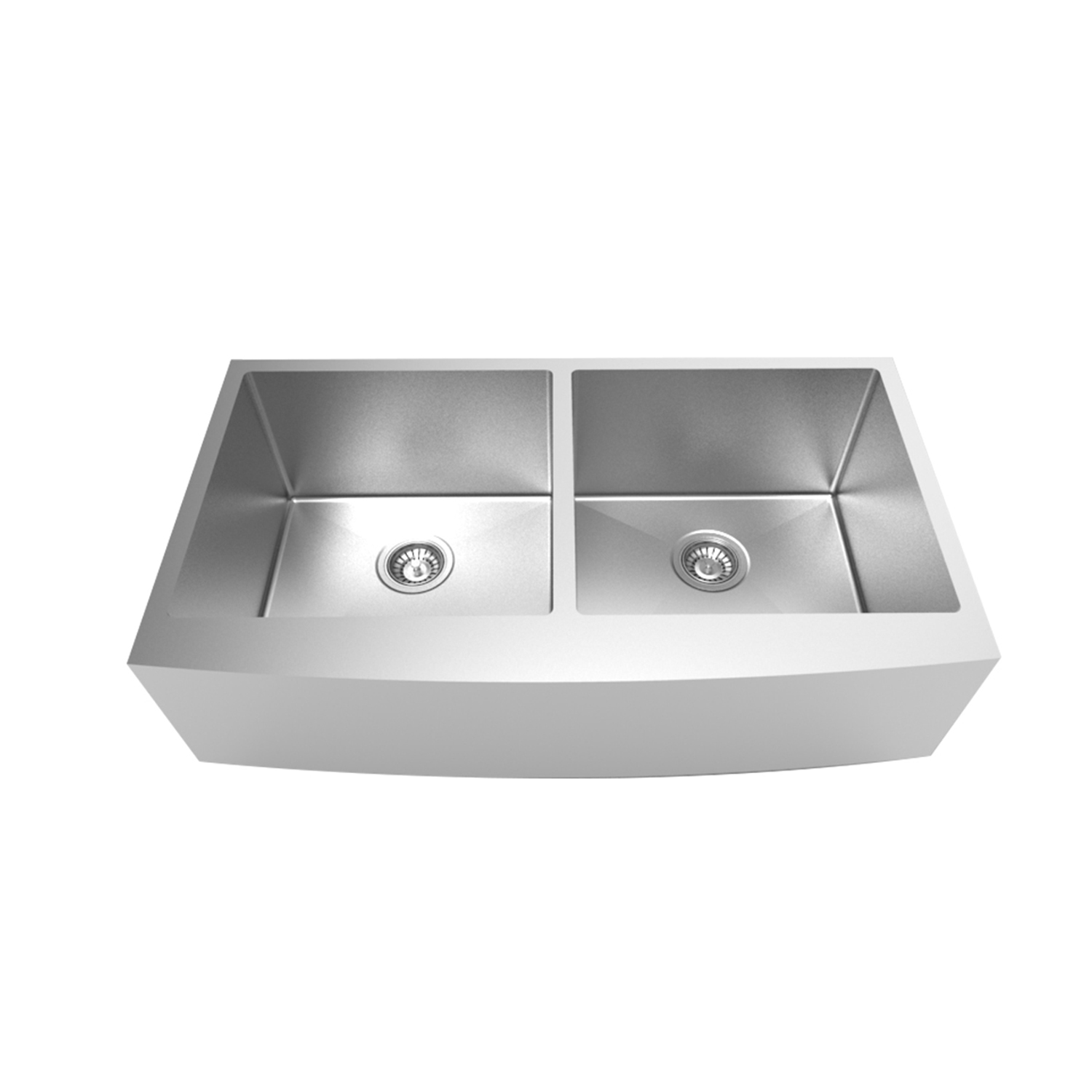 HU3322D 304 Stainless Steel Double Bowl Farmhouse Apron Kitchen Sink