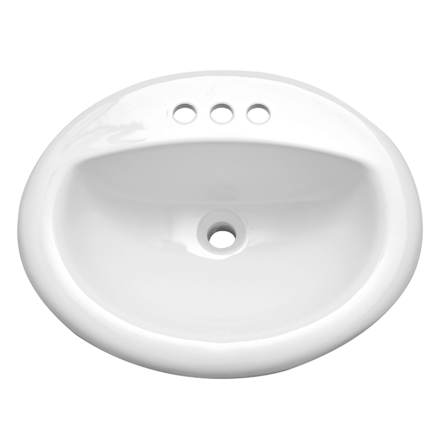 Duko C273 20" x 17" White Oval Ceramic Bathroom Vanity Drop in Sink
