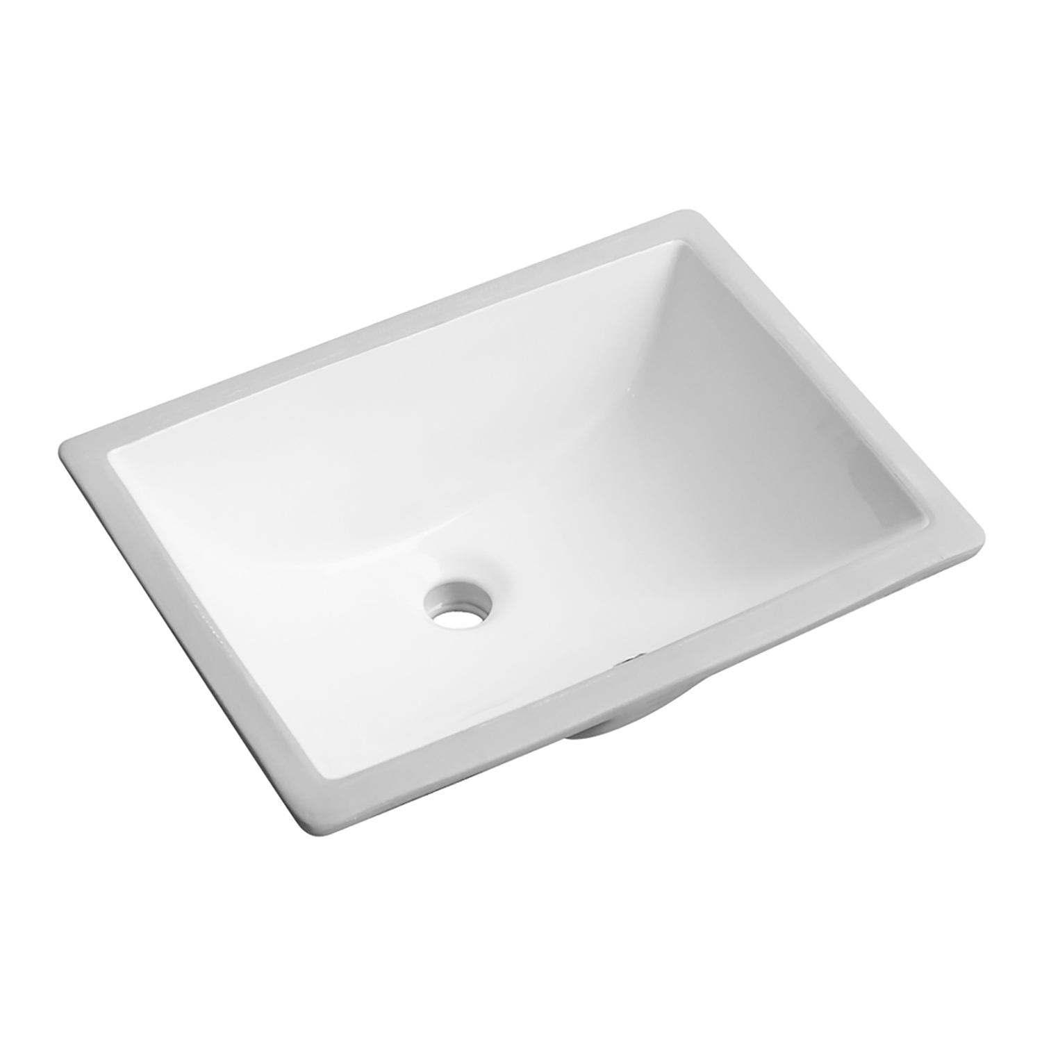 Duko C2018 18" x 13" White Square Ceramic Undermount Bathroom Vanity Vessel Sink