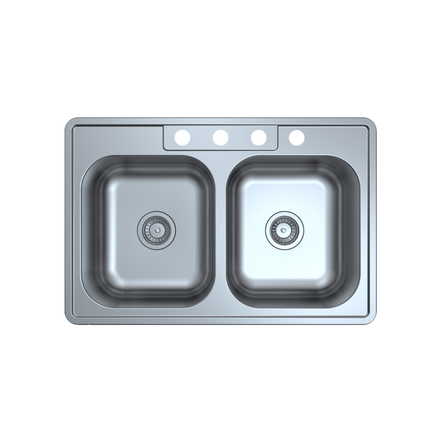 MT3322D-ADA Drop in 18 Gauge Double Bowl 304 Stainless Steel Kitchen Sink