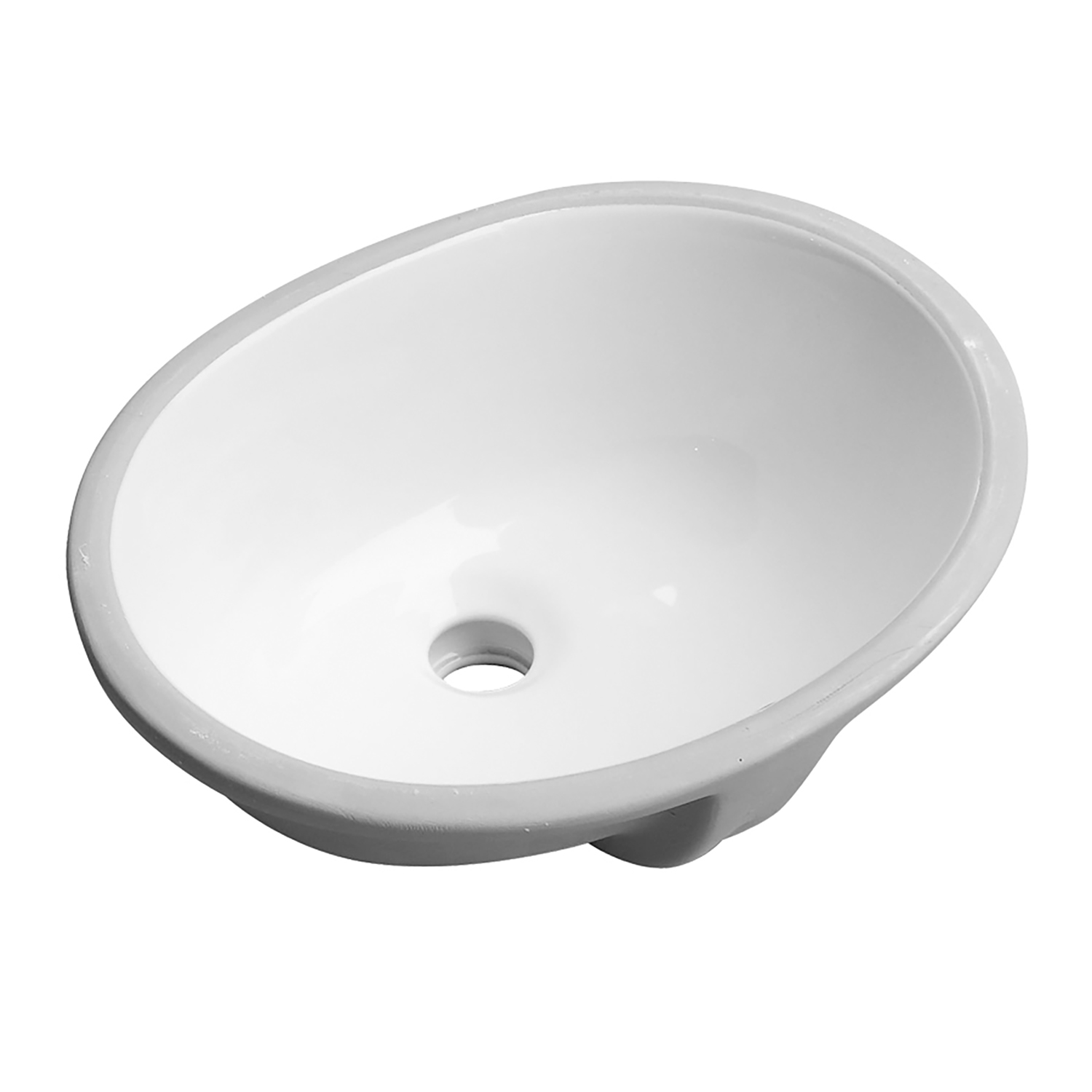 Duko C4016 16" x 13" White Oval Ceramic Bathroom Vanity Undermount Sink