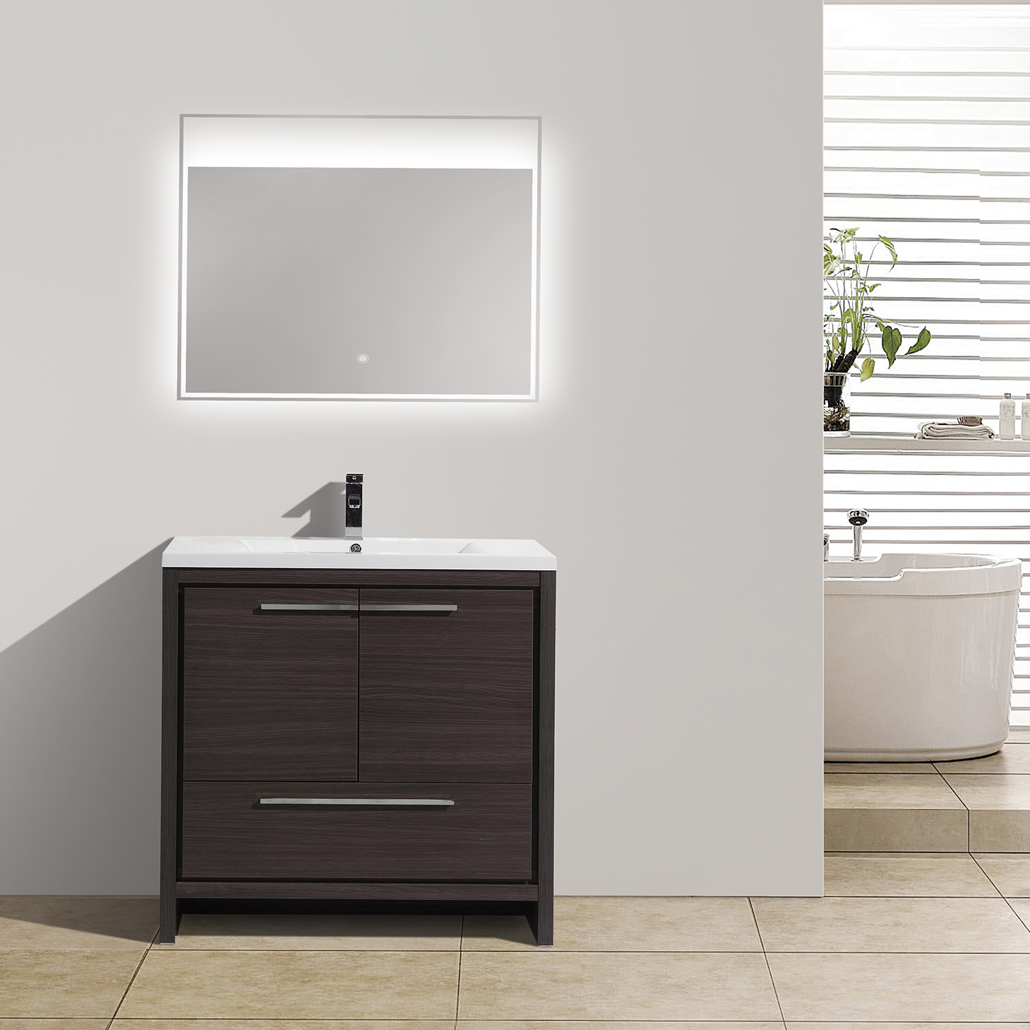 Duko Allier 36 36" Rectangular Sink Bathroom Vanity Cabinet 