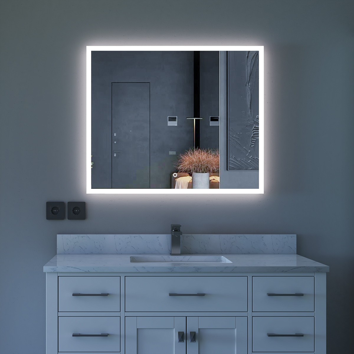 Duko MA033630TD-OL Wall Mounted Makeup LED Bathroom Vanity Mirror with Lights Backlit and Anti-Fog