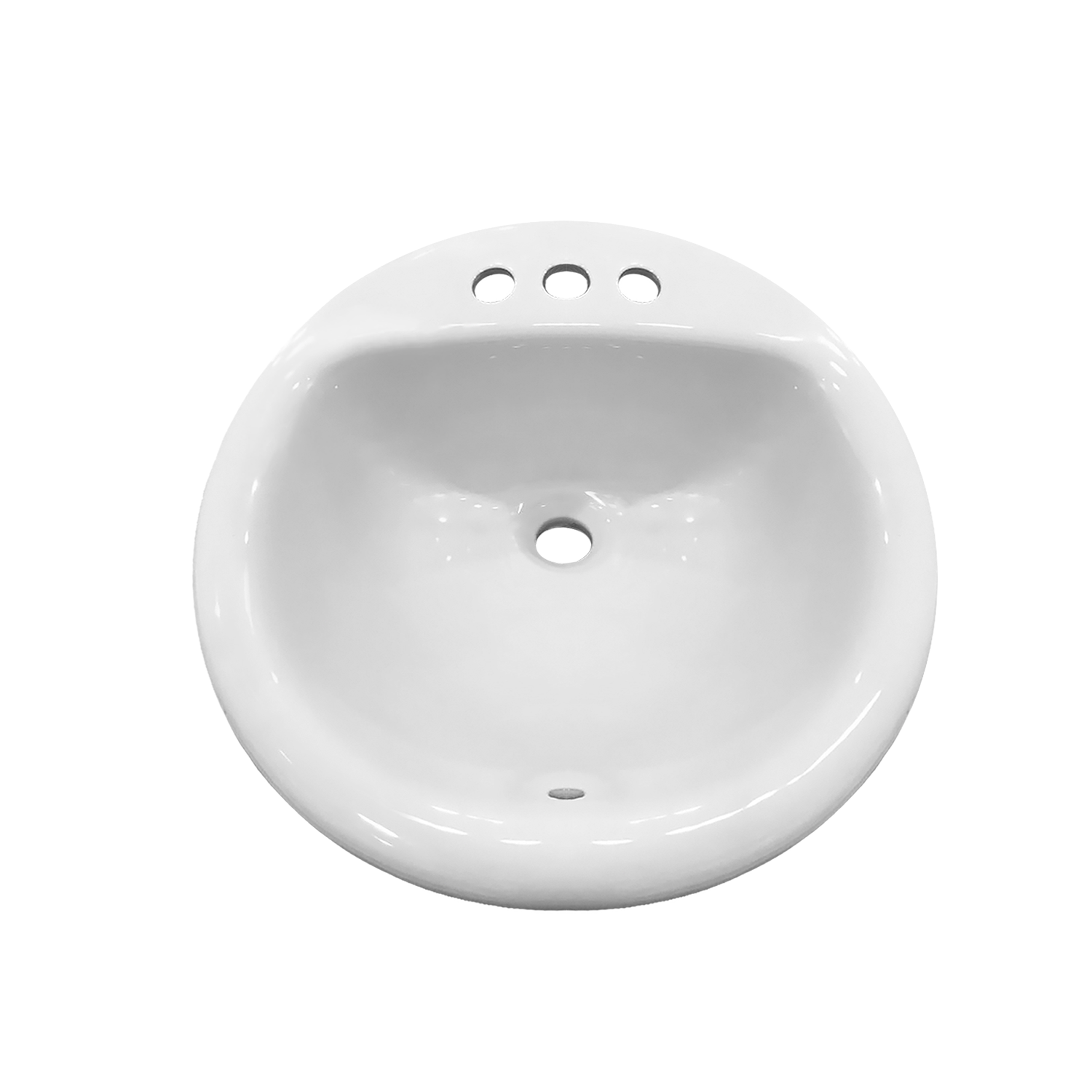 C274 19" x 19" White Round Ceramic Bathroom Vanity Drop in Sink